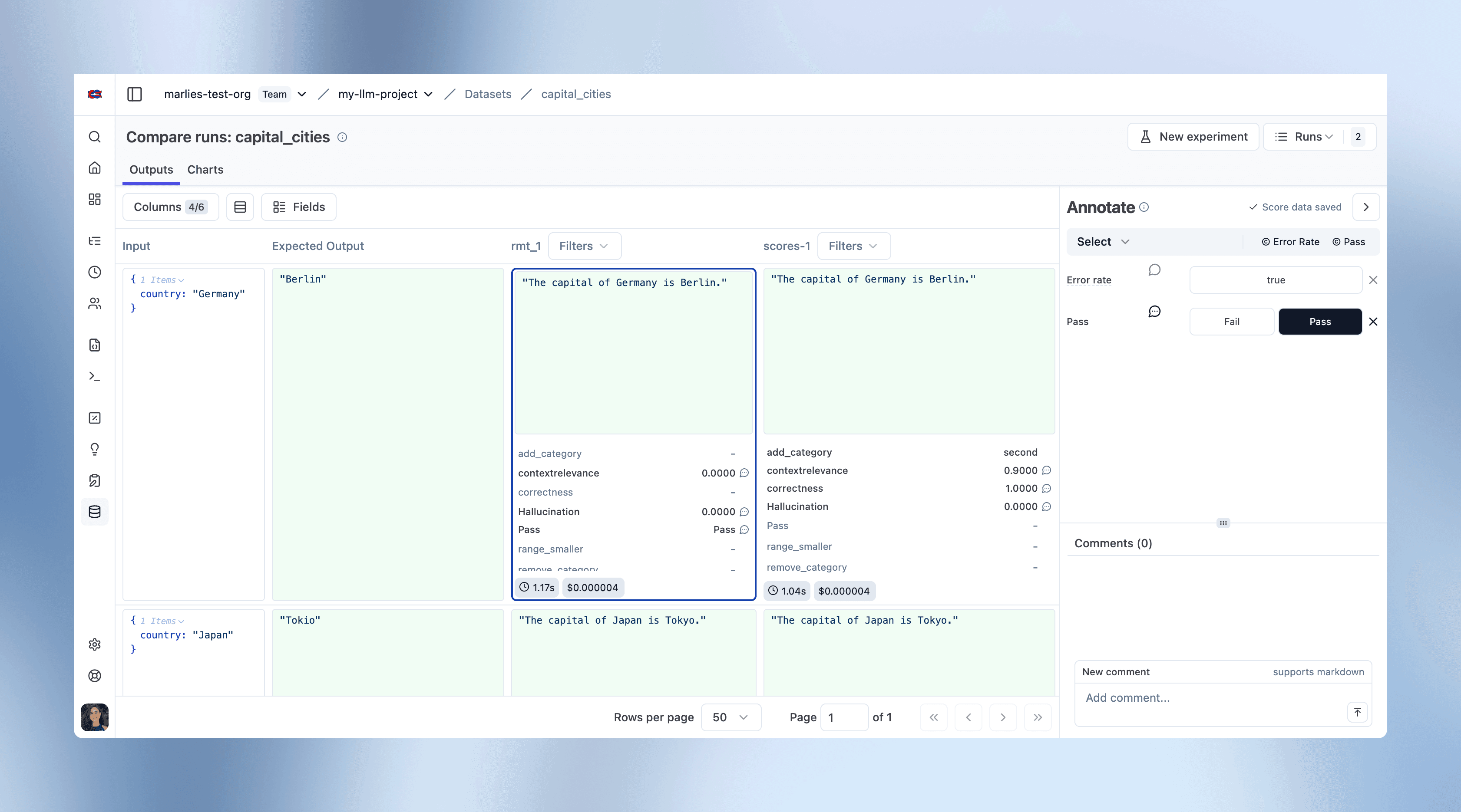 Annotate from compare view